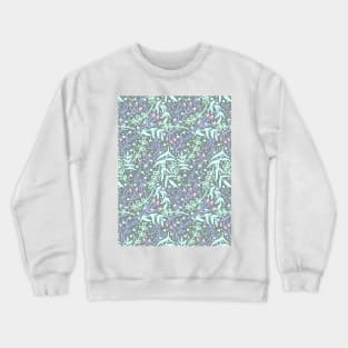 Botanicals and Dots - Hand Drawn Design - Pastel Purple, Green, Blue, and Pink Crewneck Sweatshirt